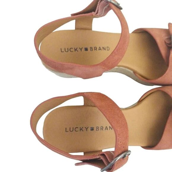 Lucky Brand Rose Naveah Suede Platform Espadrilles Sandals 7.5 - Picture 6 of 16